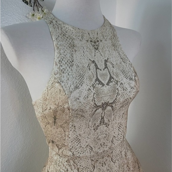 SILENCE + NOISE URBAN OUTFITTERS ROXY SNAKE PRINT SCUBA MINI A-LINE DRESS SZ: XS - Picture 5 of 12